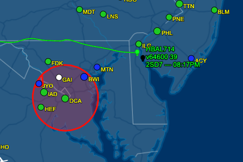 High Altitude Unmanned Balloon Passes Near DC, New Jersey